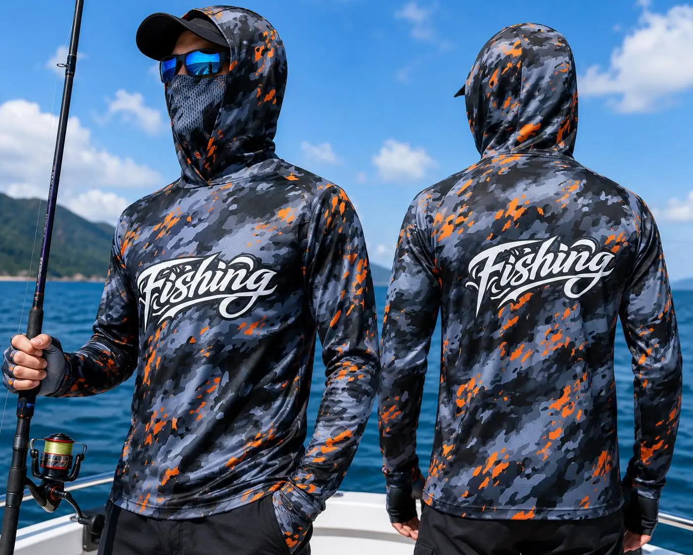 Mens Fishing Hooded Shirt UPF5 - Fishing review and price