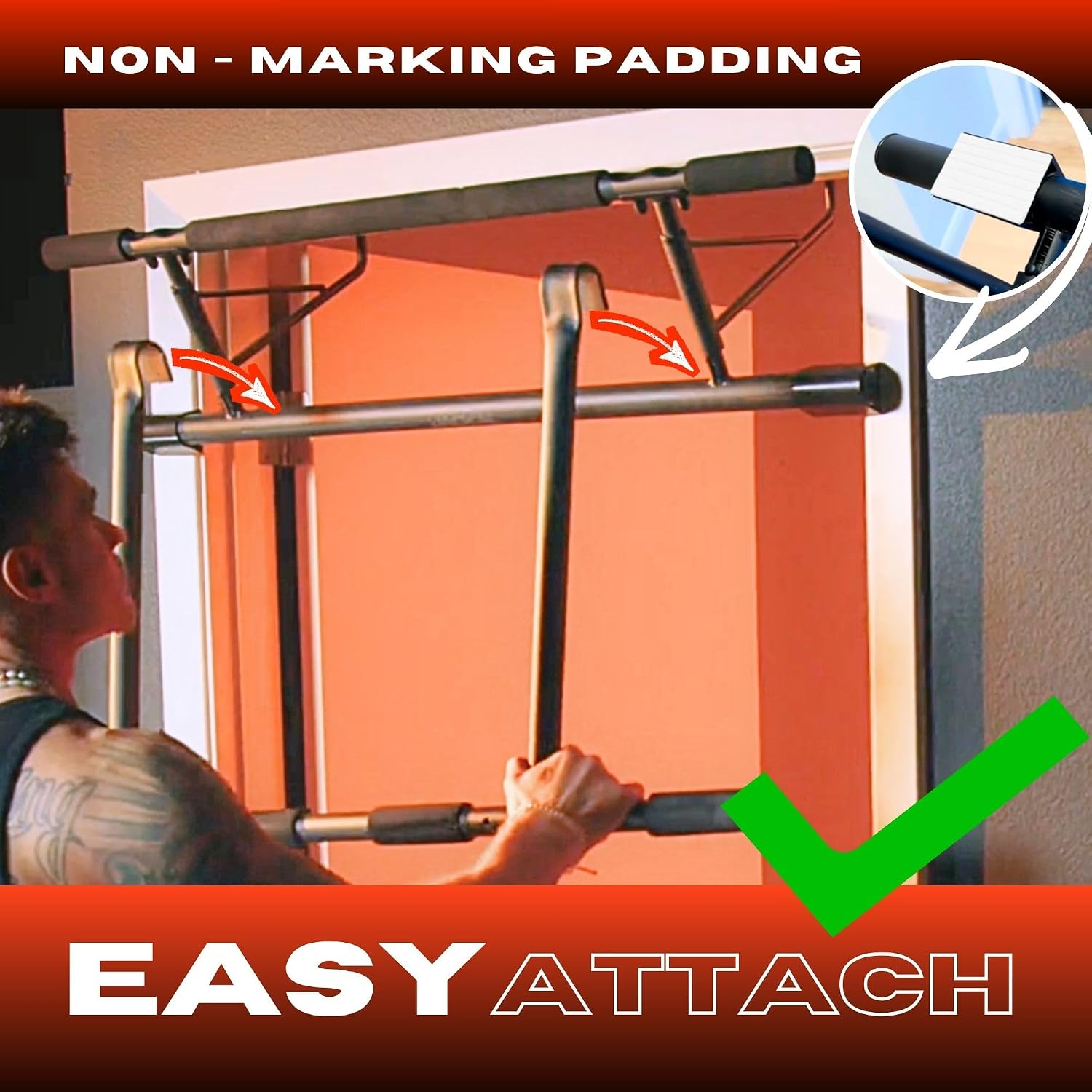 All-in-One Doorway Pull-Up and - Door Pull Up Bar No Screw review and price